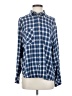 BDG Checkered-gingham Blue Long Sleeve Button-Down Shirt Size S - photo 1