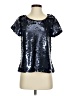 Leifsdottir Metallic Silver Short Sleeve Top Size S - photo 1