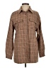 Princess Polly Houndstooth Brown Long Sleeve Button-Down Shirt Size 2 - photo 1