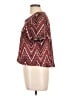 ICE Aztec Or Tribal Print Multi Color Burgundy Short Sleeve Blouse Size L - photo 5