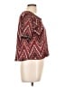 ICE Aztec Or Tribal Print Multi Color Burgundy Short Sleeve Blouse Size L - photo 4