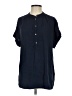 Point Sur 100% Viscose Blue Short Sleeve Blouse Size XS - photo 1