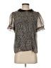 CeCe 100% Polyester Metallic Silver Short Sleeve Blouse Size S - photo 1