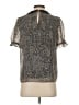 CeCe 100% Polyester Metallic Silver Short Sleeve Blouse Size S - photo 2
