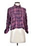 Self Contrast Plaid Purple 3/4 Sleeve Blouse Size S - photo 1