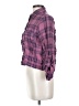 Self Contrast Plaid Purple 3/4 Sleeve Blouse Size S - photo 5