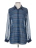 CAbi Stripes Blue Long Sleeve Blouse Size S - photo 1