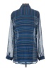 CAbi Stripes Blue Long Sleeve Blouse Size S - photo 2
