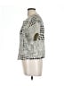 CAbi Houndstooth Silver Short Sleeve Blouse Size L - photo 5