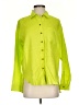 Magaschoni 100% Linen Color Block Green 3/4 Sleeve Button-Down Shirt Size XS - photo 1