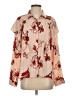 Leith 100% Polyester Floral Tan Long Sleeve Blouse Size M - photo 1