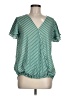 Unbranded Stripes Green Short Sleeve Blouse Size M - photo 1