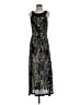Wendy Katlen 100% Silk Print Black Blue Cocktail Dress Size 4 - photo 1