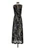 Wendy Katlen 100% Silk Print Black Blue Cocktail Dress Size 4 - photo 2