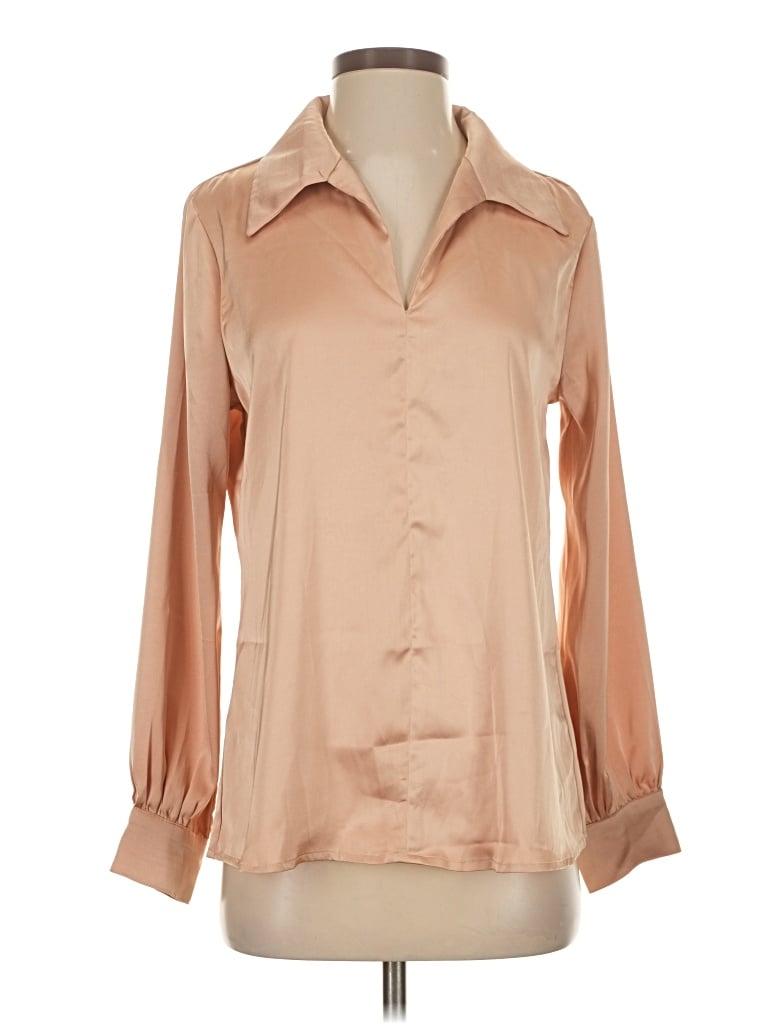 Grace Karin Long Sleeve Blouse In Brown