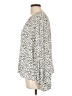 On 34th 100% Viscose Animal Print Ivory Long Sleeve Blouse Size L - photo 5