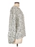 On 34th 100% Viscose Animal Print Ivory Long Sleeve Blouse Size L - photo 4