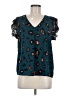 Shein 100% Polyester Teal Short Sleeve Blouse Size 6 - photo 1