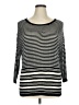 The Limited 100% Rayon Stripes Black Pullover Sweater Size 1X - photo 1