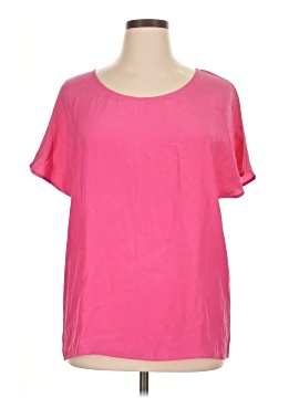 Neiman Marcus Short Sleeve Silk Top