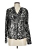 Soft Joie 100% Rayon Animal Print Silver Long Sleeve Blouse Size L - photo 1