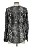 Soft Joie 100% Rayon Animal Print Silver Long Sleeve Blouse Size L - photo 2