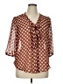 Eyeshadow 100% Polyester Polka Dots Brown 3/4 Sleeve Blouse Size 1X - photo 1