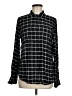 Calvin Klein Checkered-gingham Black Long Sleeve Blouse Size M - photo 1