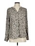 Apt. 9 100% Polyester Animal Print Gray Long Sleeve Blouse Size L - photo 1