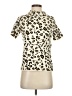 Field Flower Animal Print Ivory Short Sleeve Turtleneck Size S - photo 1