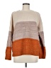 Fashion 100% Acrylic Color Block Orange Pullover Sweater Size M - photo 1