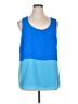 Colleen Lopez 100% Polyester Color Block Blue Sleeveless Blouse Size 1X - photo 1