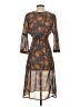 Assorted Brands 100% Polyester Print Orange Casual Dress Size XS - photo 2