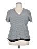 Lewit 100% Viscose Houndstooth Gray Short Sleeve Blouse Size XXL - photo 1