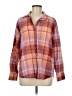 Old Navy 100% Cotton Plaid Orange Long Sleeve Button-Down Shirt Size M - photo 1