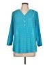 Kaari Blue Teal 3/4 Sleeve Blouse Size L - photo 1