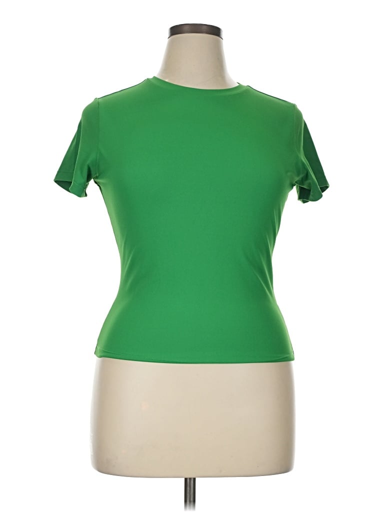 Pre-owned Trendy Queen Short Sleeve Turtleneck In Green