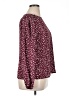 Lush 100% Polyester Burgundy Long Sleeve Blouse Size XL - photo 4