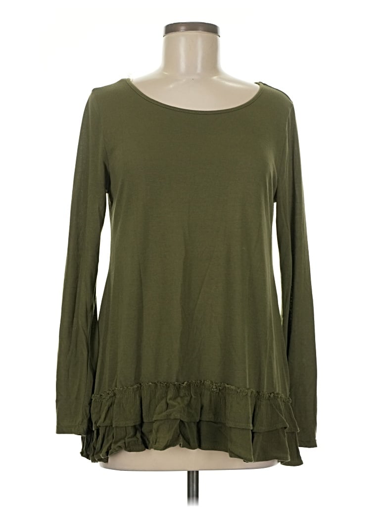 Pre-owned Faded Glory Long Sleeve T-shirt In Green