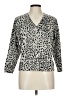 City Silk Animal Print Gray Cardigan Size L - photo 1