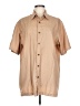 Basix Tan Short Sleeve Button-Down Shirt Size L - photo 1