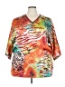 Dana Buchman 100% Polyester Tie-dye Orange Short Sleeve Blouse Size XL - photo 1