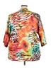 Dana Buchman 100% Polyester Tie-dye Orange Short Sleeve Blouse Size XL - photo 2