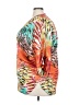 Dana Buchman 100% Polyester Tie-dye Orange Short Sleeve Blouse Size XL - photo 5