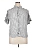 Universal Thread 100% Rayon Stripes Gray Short Sleeve Blouse Size XL - photo 1