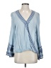 Abbeline 100% Rayon Blue Long Sleeve Blouse Size S - photo 1