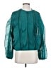 Calligraphie 100% Polyester Teal Long Sleeve Blouse Size S - photo 1
