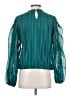 Calligraphie 100% Polyester Teal Long Sleeve Blouse Size S - photo 2