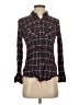 Splendid 100% Rayon Plaid Burgundy Long Sleeve Blouse Size XS - photo 1