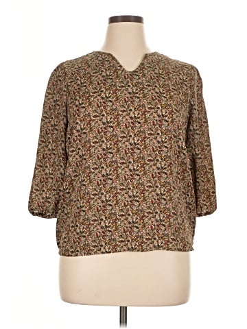 Bobeau 3/4 Sleeve Blouse (view 1)